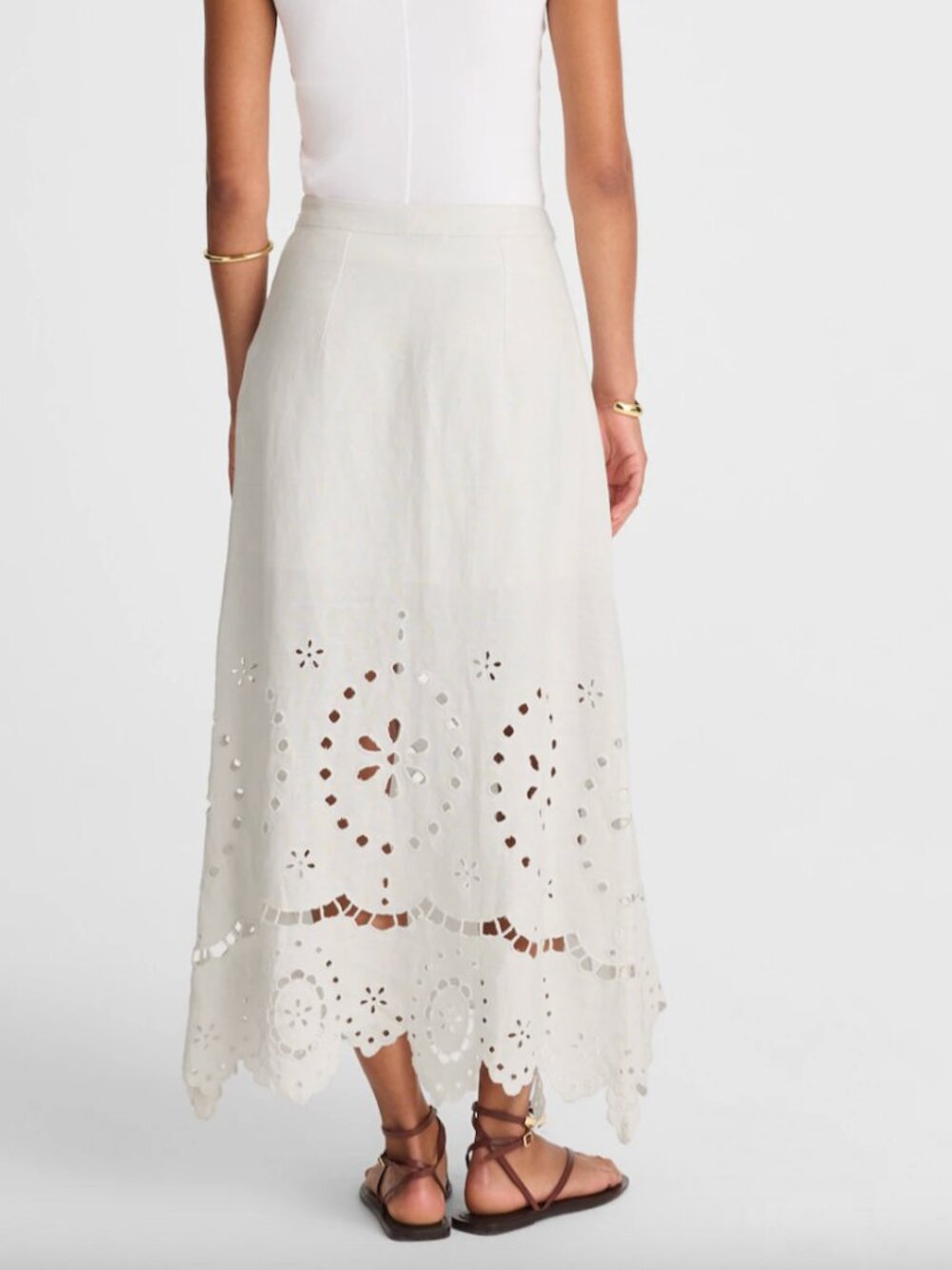 Madewell Eyelet Embroidered Maxi Skirt White Size 4 - Picture 3 of 14